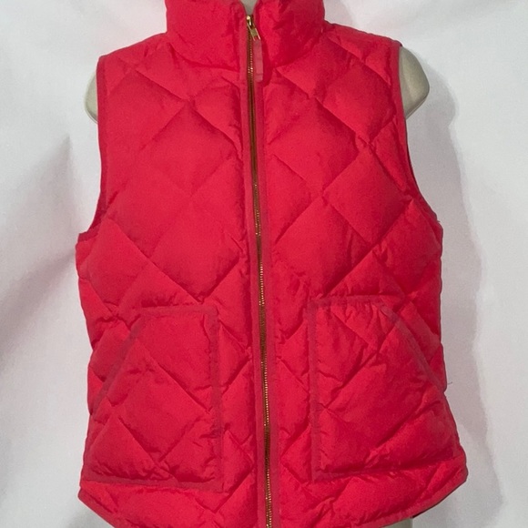 J. Crew pink, down, puffer vest, Size S